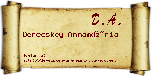 Derecskey Annamária névjegykártya