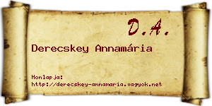 Derecskey Annamária névjegykártya
