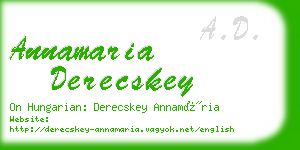 annamaria derecskey business card